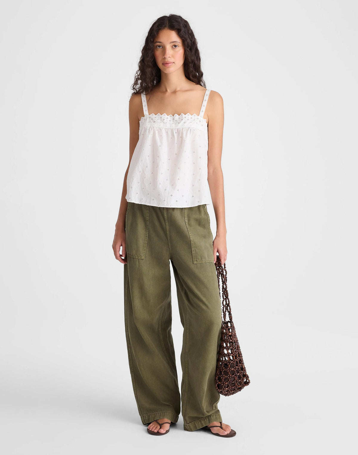 Embroidered Eyelet Tank White | Madewell
