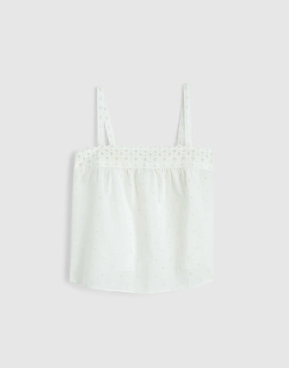 Embroidered Eyelet Tank White | Madewell