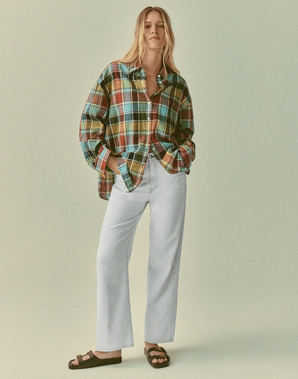 The Perfect Vintage Wide-Leg Crop Jean in Airy Denim Extracted Sky Wash | Madewell