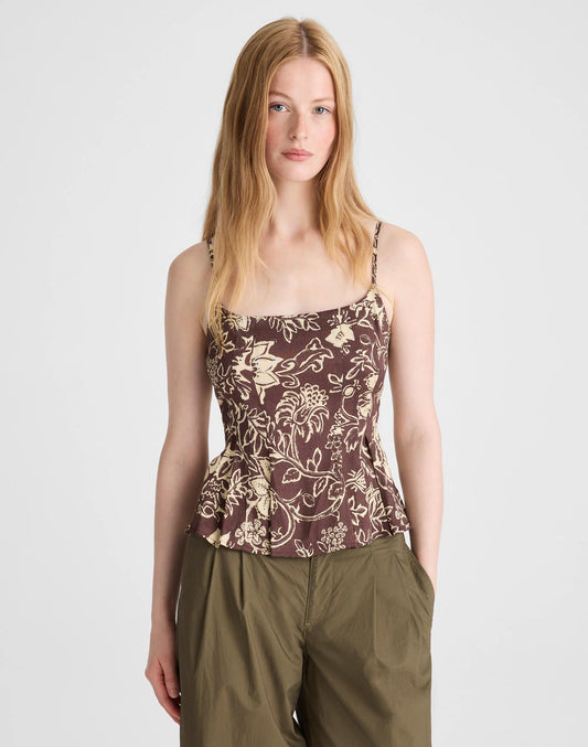 Darted Peplum Cami Top Dark Brown | Madewell
