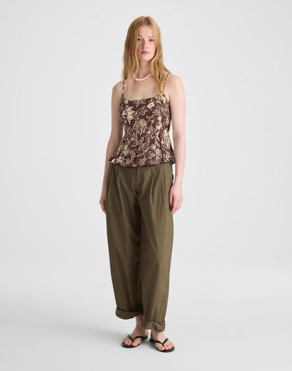 Darted Peplum Cami Top Dark Brown | Madewell