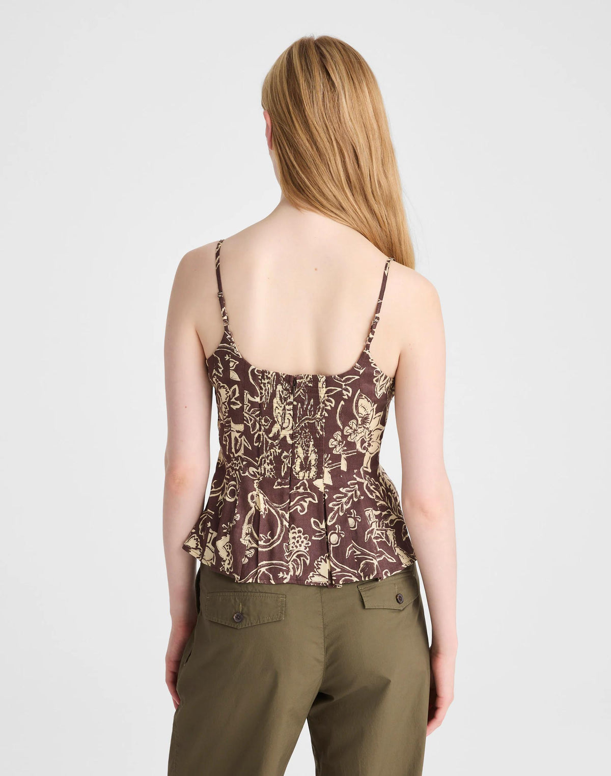 Darted Peplum Cami Top Dark Brown | Madewell