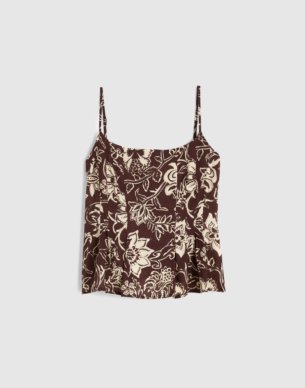 Darted Peplum Cami Top Dark Brown | Madewell