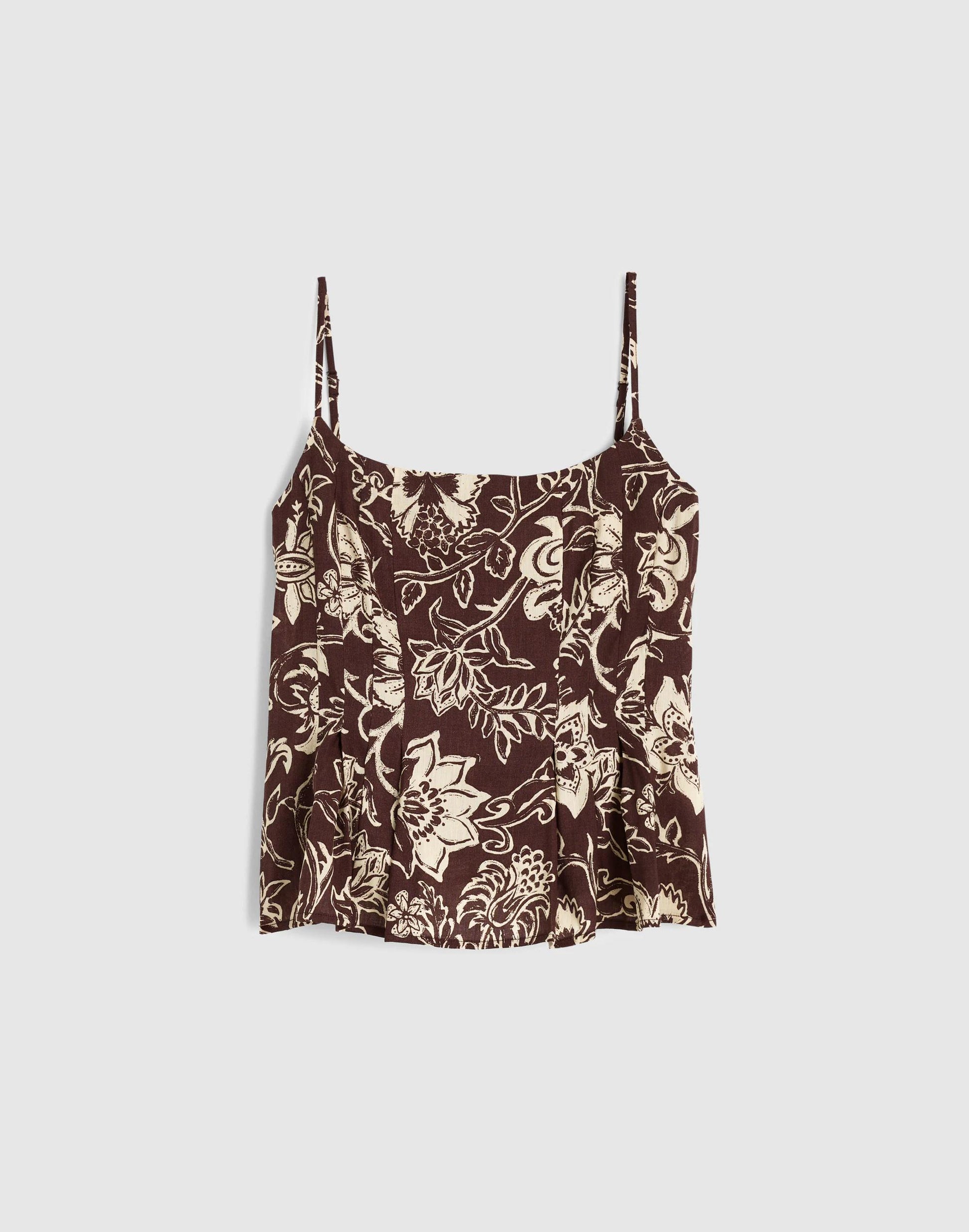Darted Peplum Cami Top Dark Brown | Madewell