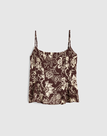 Darted Peplum Cami Top Dark Brown | Madewell