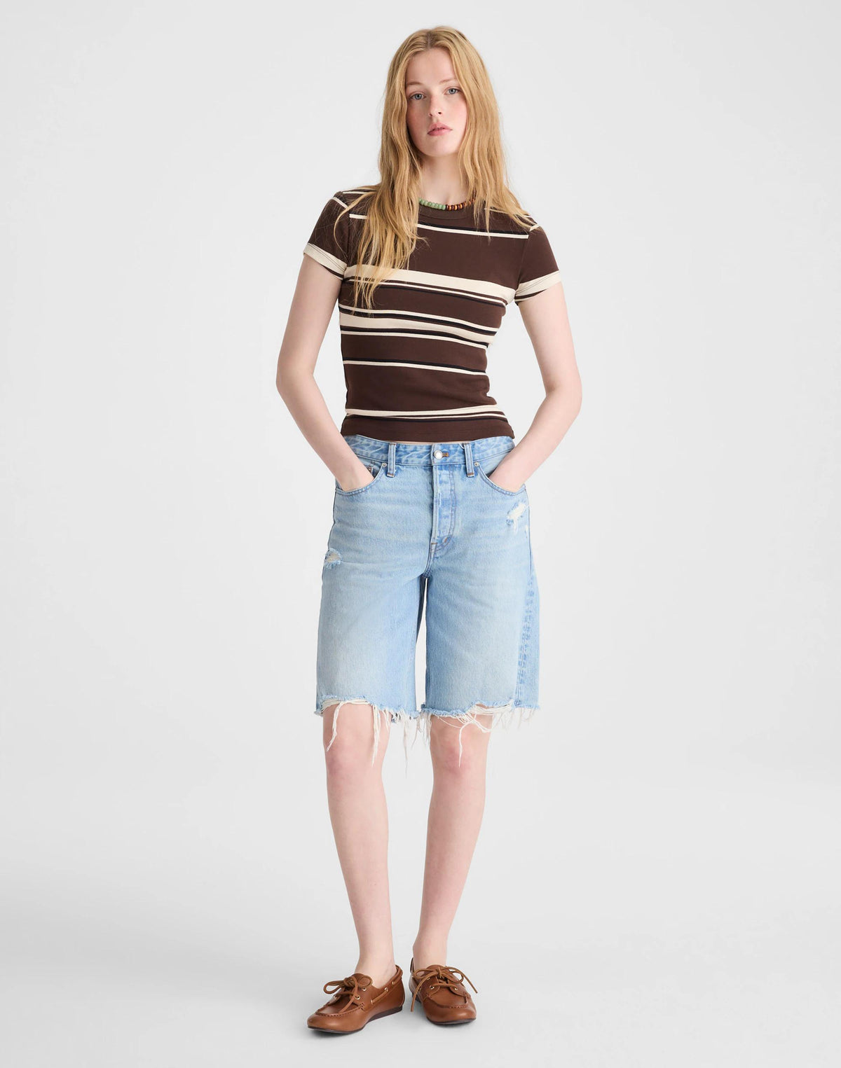 The '90s Crewneck Tee in Compact Cotton Dark Brown | Madewell