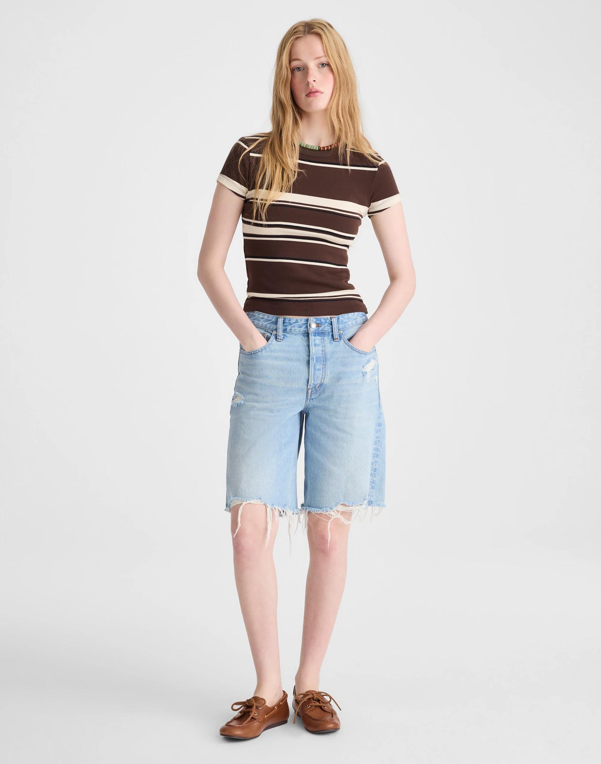 The '90s Crewneck Tee in Compact Cotton Dark Brown | Madewell