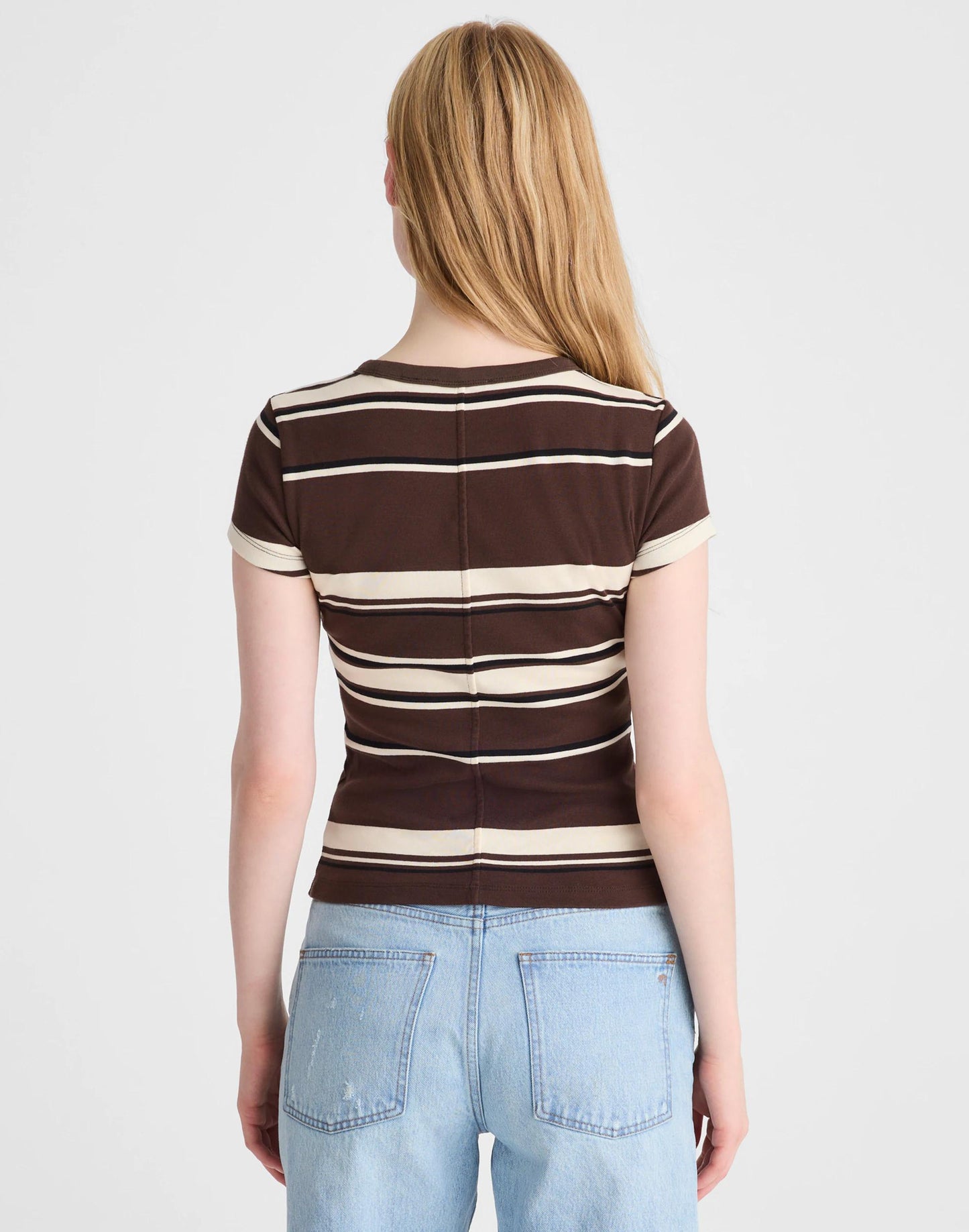 The '90s Crewneck Tee in Compact Cotton Dark Brown | Madewell
