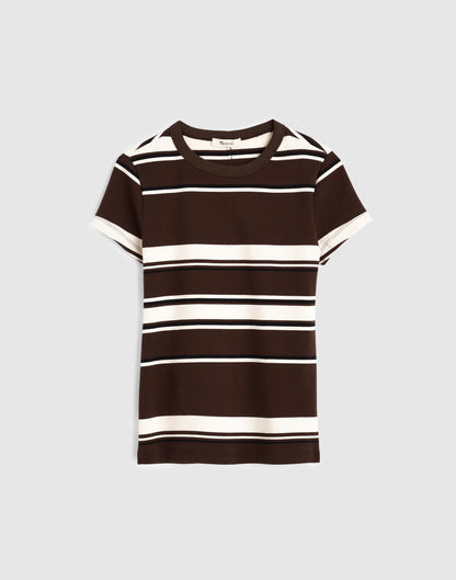 The '90s Crewneck Tee in Compact Cotton Dark Brown | Madewell