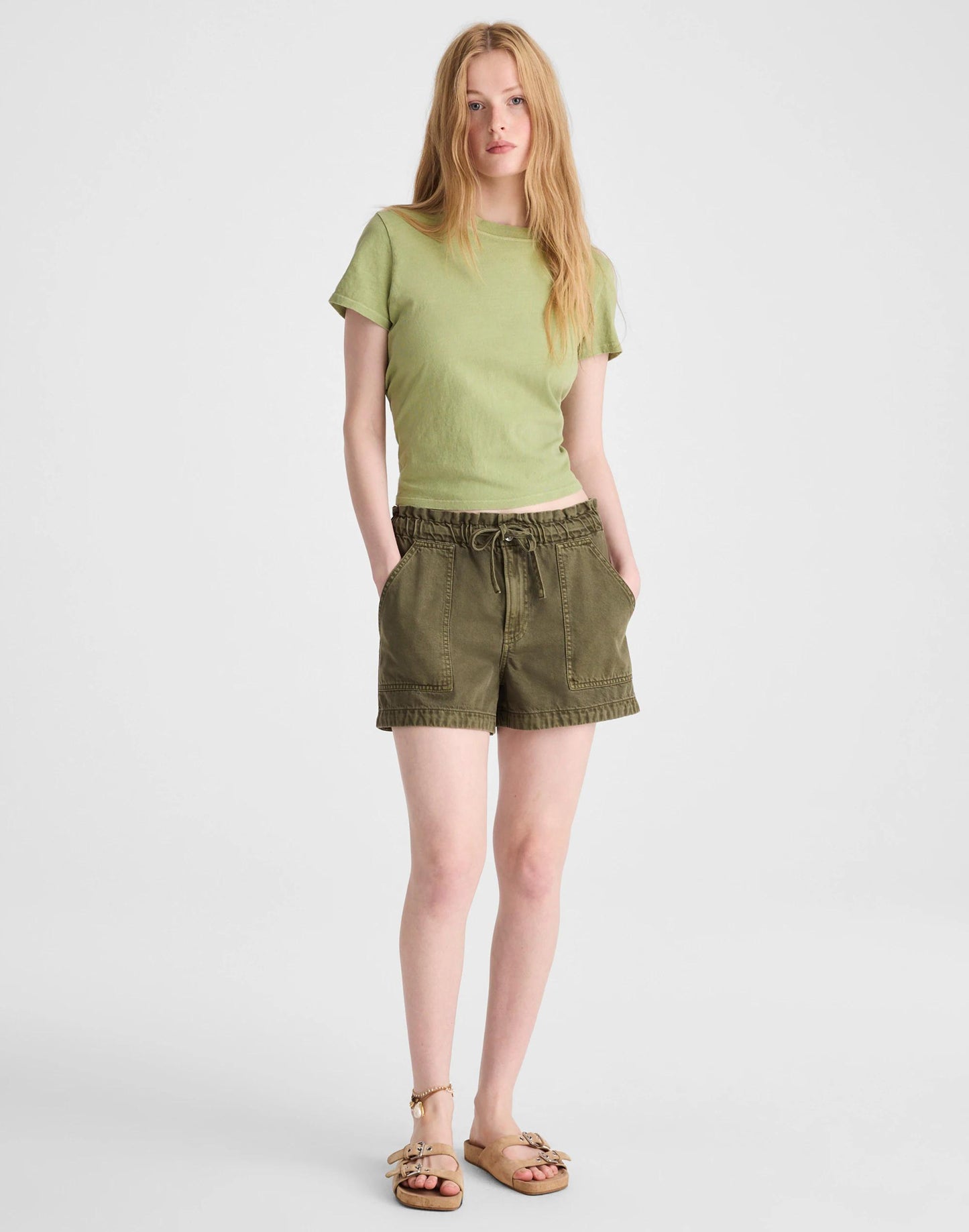 Pull-On Utility Shorts in Airy Denim Faded Ivy | Madewell