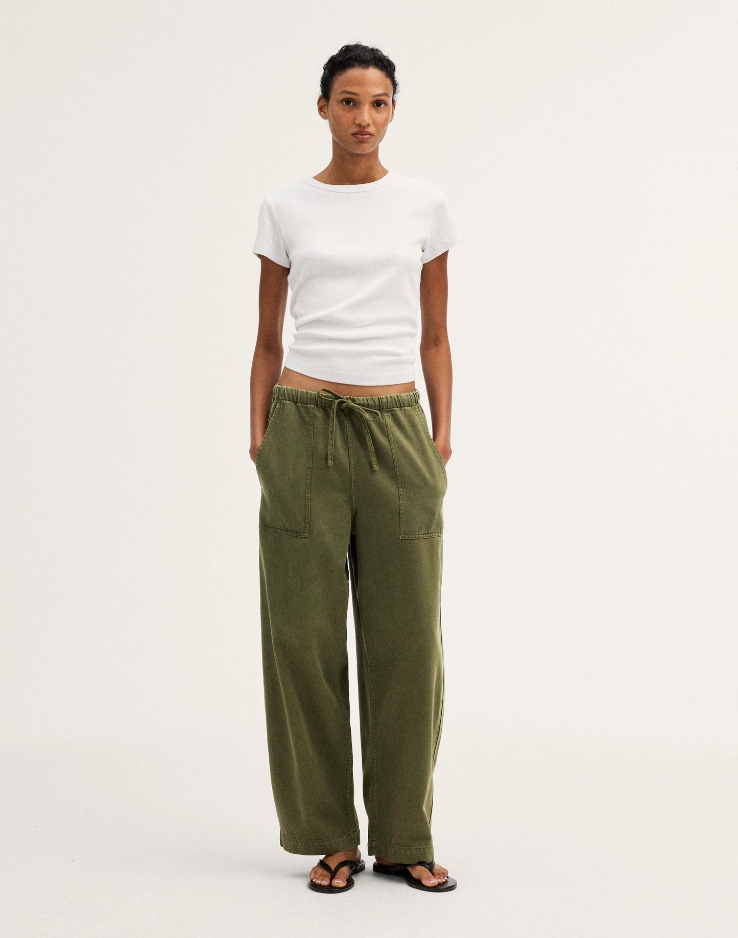 Pull-On Barrel-Leg Utility Pants in Airy Denim Faded Ivy | Madewell