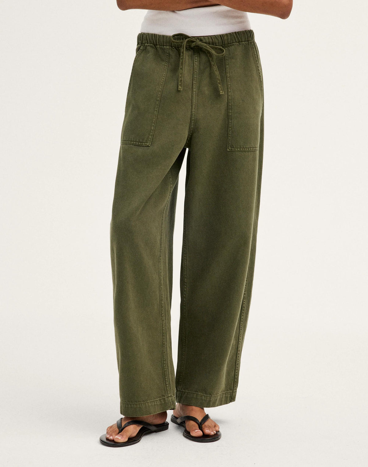 Pull-On Barrel-Leg Utility Pants in Airy Denim Faded Ivy | Madewell