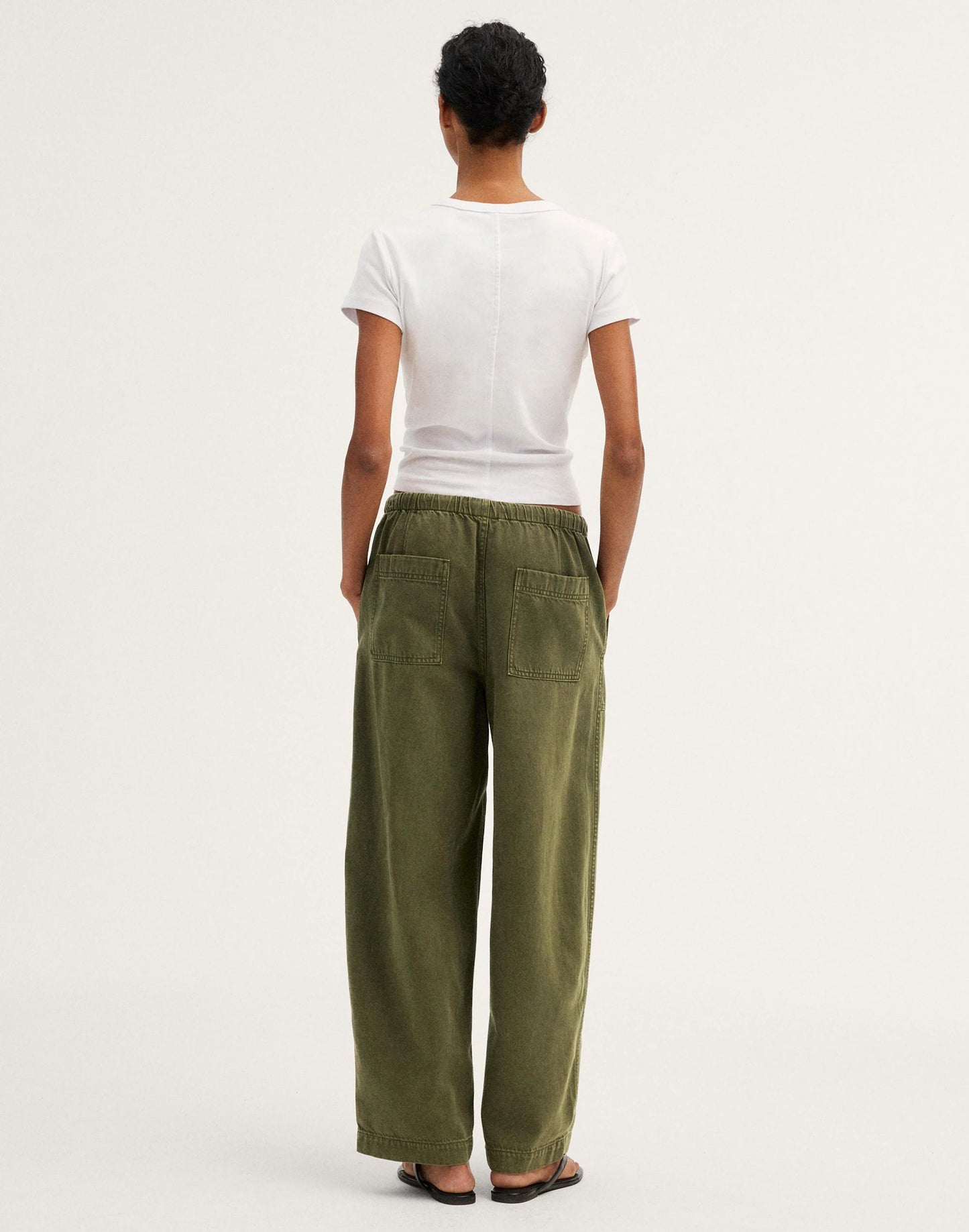 Pull-On Barrel-Leg Utility Pants in Airy Denim Faded Ivy | Madewell