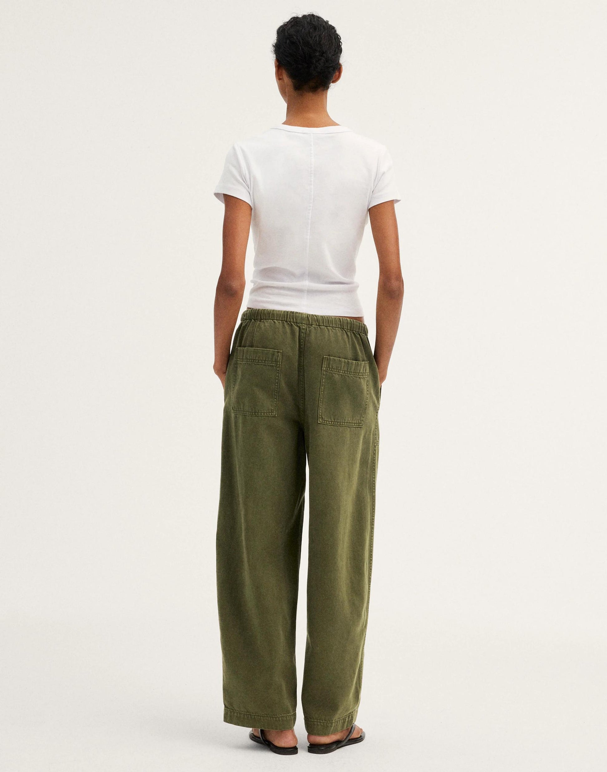 Pull-On Barrel-Leg Utility Pants in Airy Denim Faded Ivy | Madewell