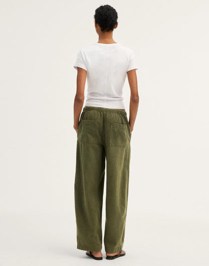 Pull-On Barrel-Leg Utility Pants in Airy Denim Faded Ivy | Madewell