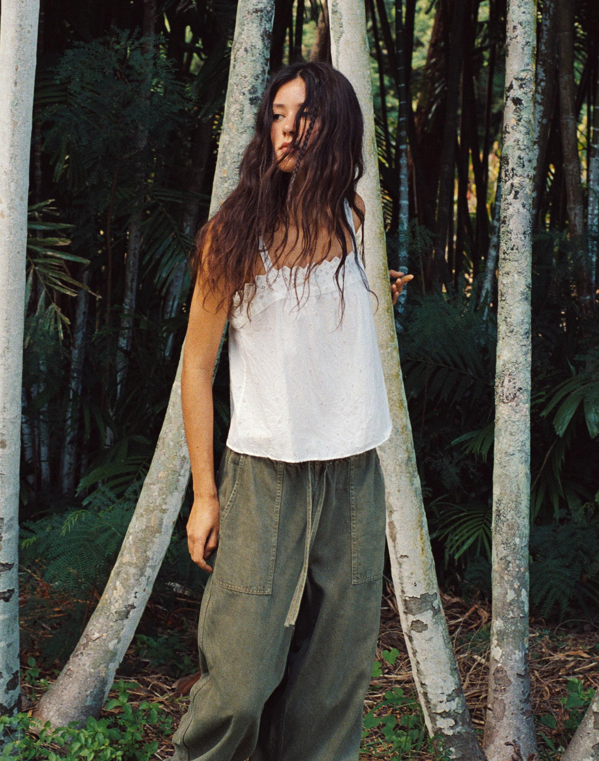 Pull-On Barrel-Leg Utility Pants in Airy Denim Faded Ivy | Madewell