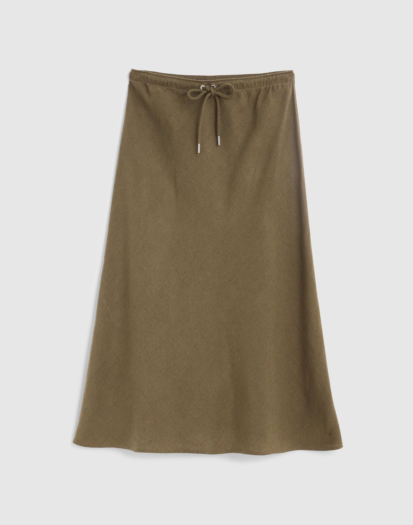Drawstring Slip Skirt in 100% Linen Faded Ivy | Madewell
