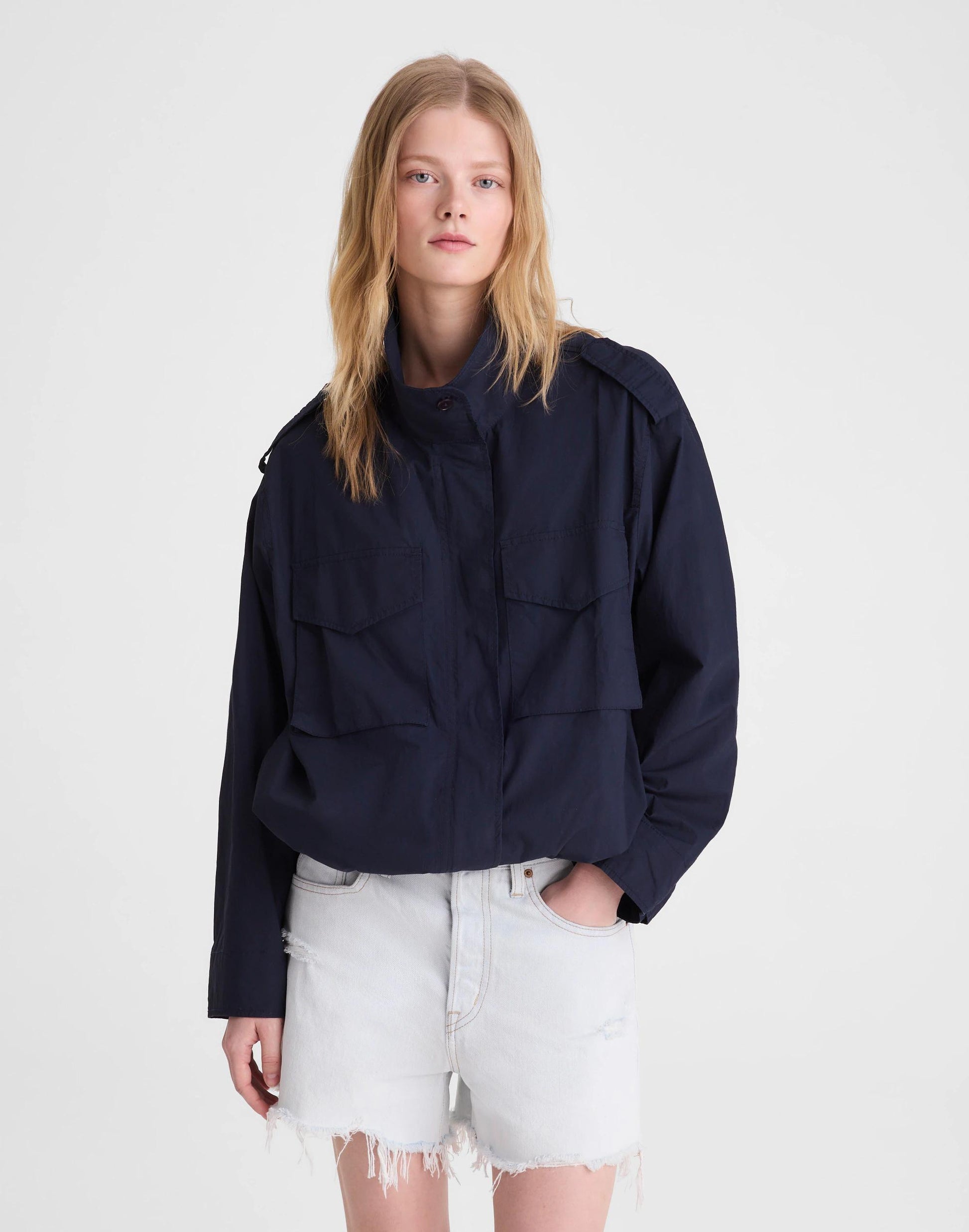 Field Jacket in Washed Poplin Classic Navy | Madewell