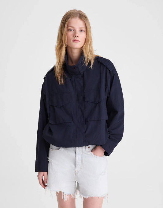 Field Jacket in Washed Poplin Classic Navy | Madewell