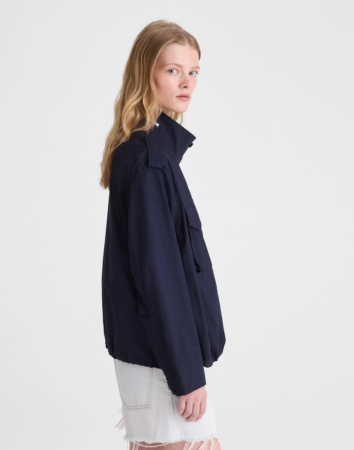 Field Jacket in Washed Poplin Classic Navy | Madewell