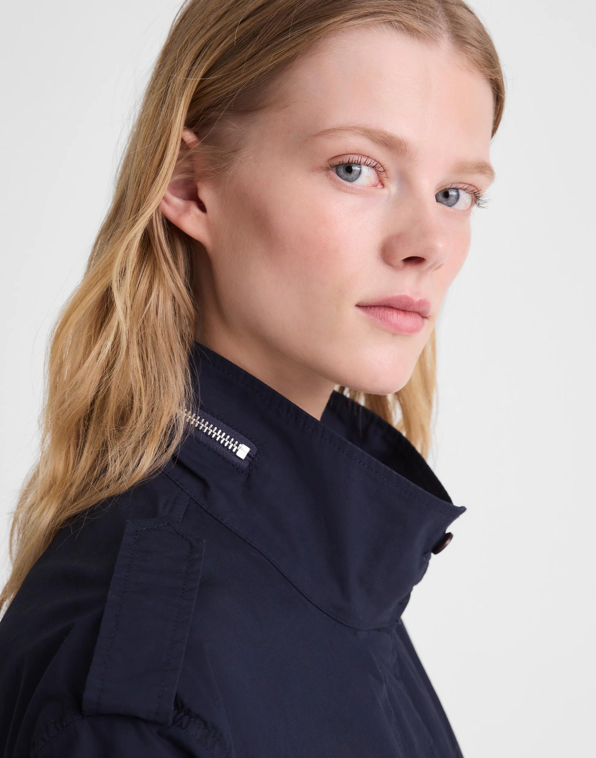 Field Jacket in Washed Poplin Classic Navy | Madewell