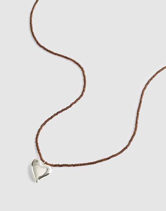 Beaded Pendant Necklace Warm Silver | Madewell