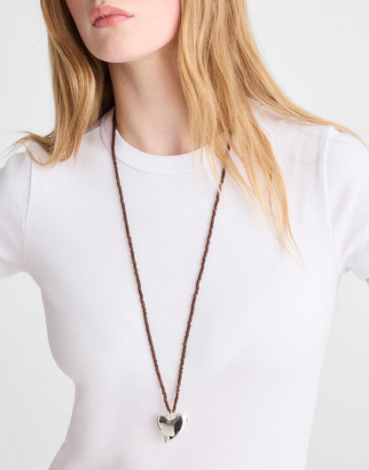 Beaded Pendant Necklace Warm Silver | Madewell
