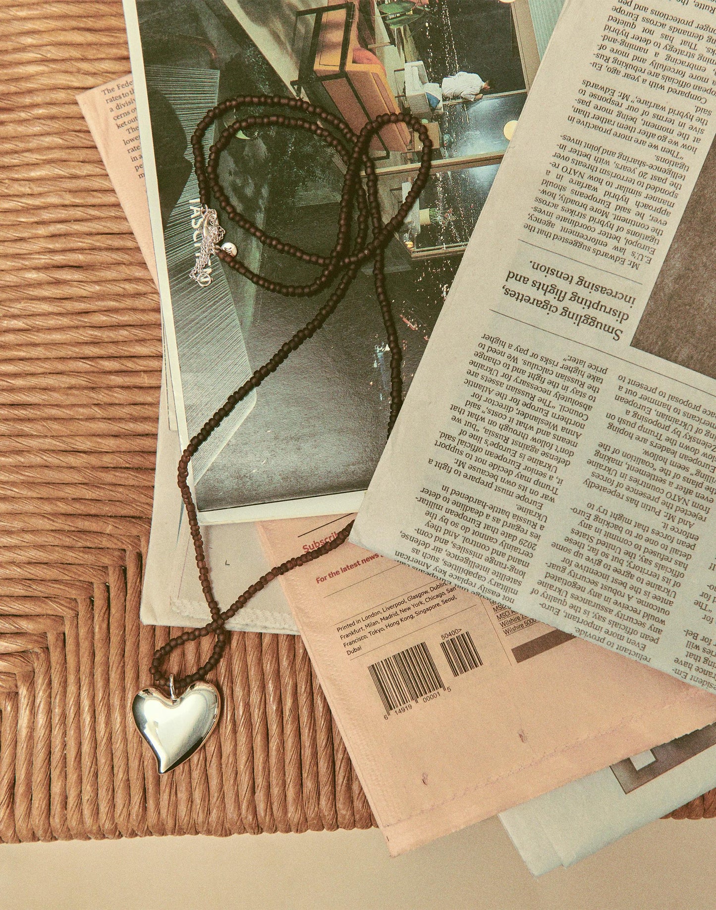 Beaded Pendant Necklace Warm Silver | Madewell