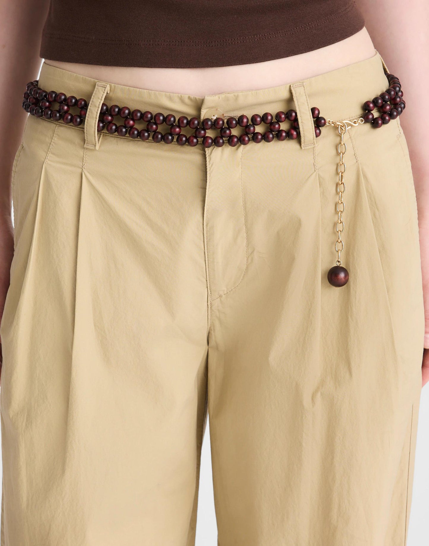 Wooden Bead Belt Antique Gold | Madewell