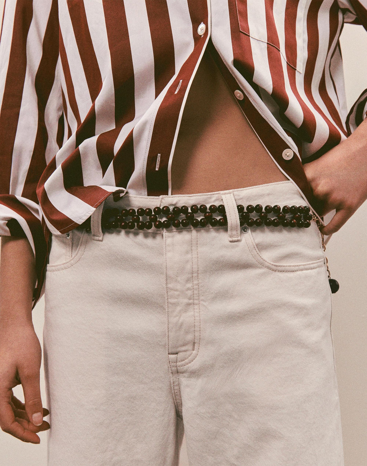 Wooden Bead Belt Antique Gold | Madewell