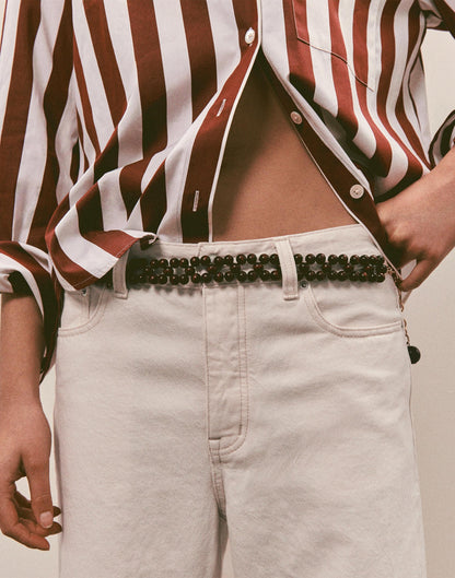 Wooden Bead Belt Antique Gold | Madewell