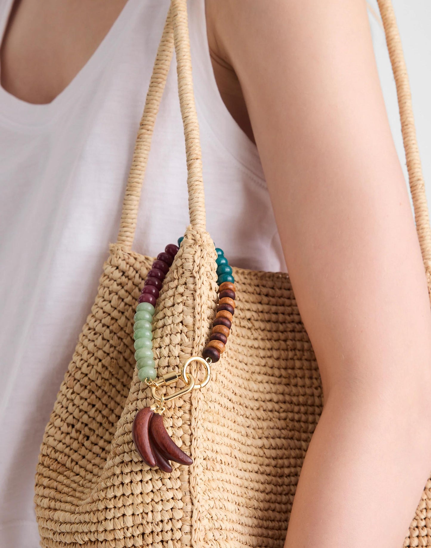 Wooden Banana Beaded Bag Charm Antique Gold | Madewell