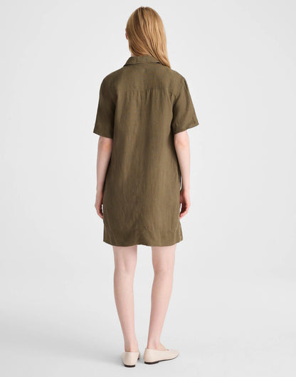 Relaxed Mini Shirtdress in 100% Linen Faded Ivy | Madewell