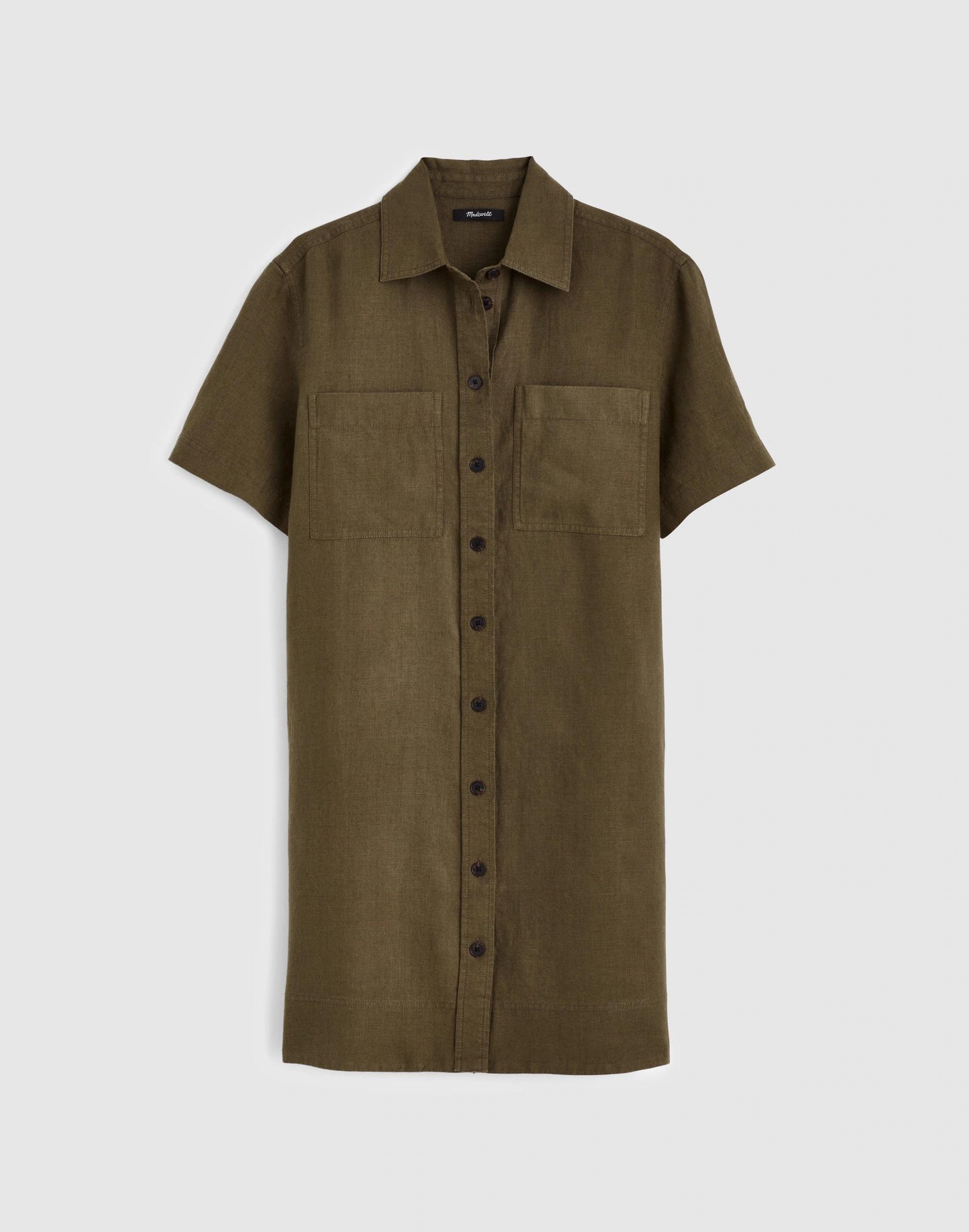 Relaxed Mini Shirtdress in 100% Linen Faded Ivy | Madewell