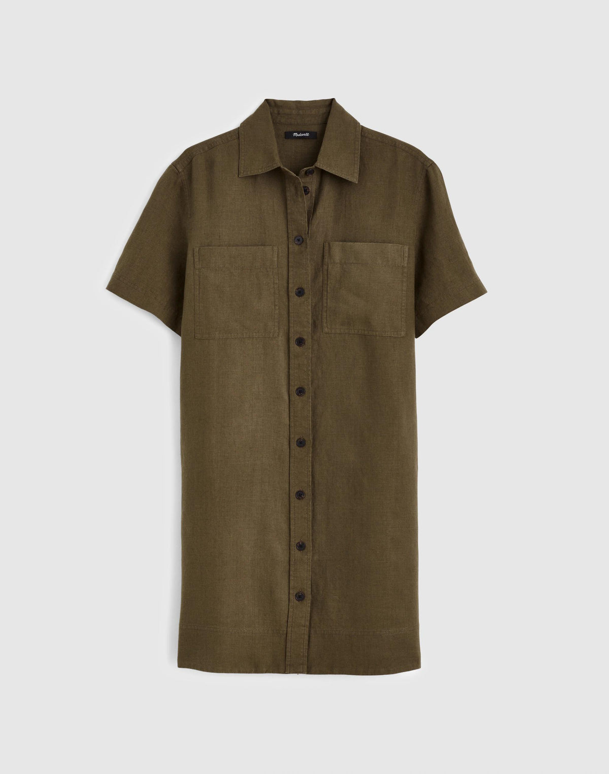 Relaxed Mini Shirtdress in 100% Linen Faded Ivy | Madewell