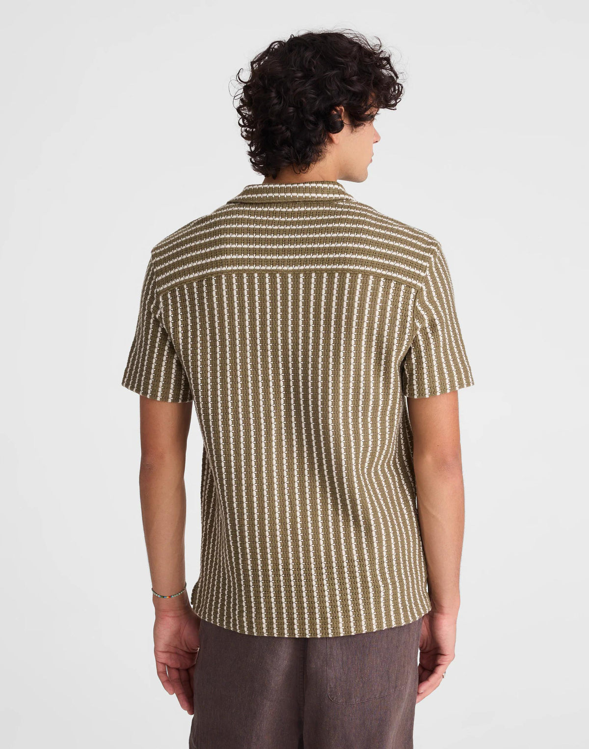 Textured-Knit Short-Sleeve Shirt Olive | Madewell