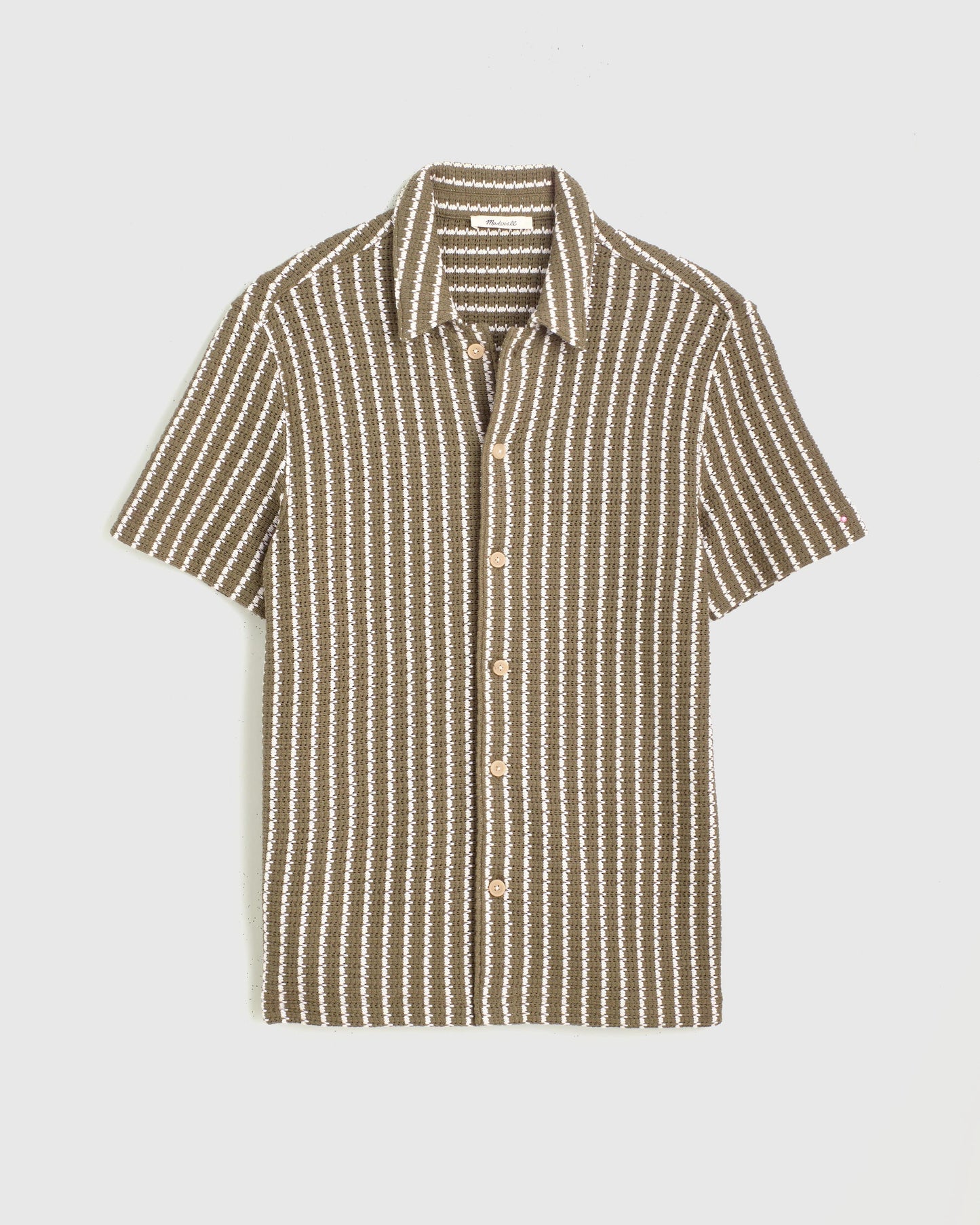 Textured-Knit Short-Sleeve Shirt Olive | Madewell
