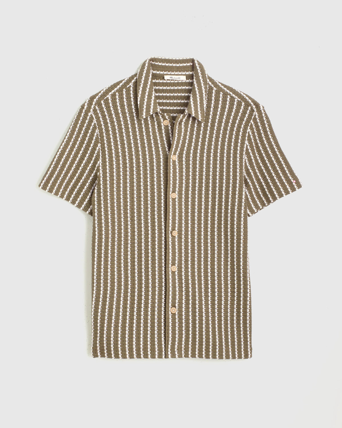 Textured-Knit Short-Sleeve Shirt Olive | Madewell