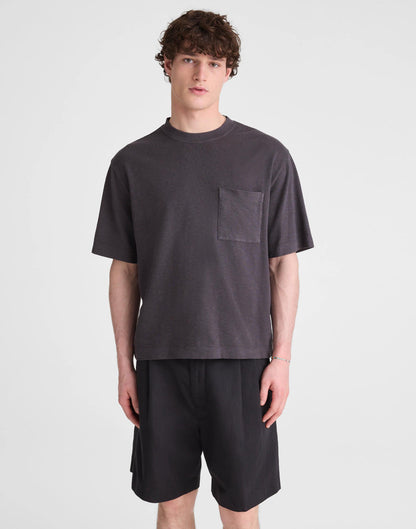 Double-Pleated Shorts in Meridian Linen Blend Black | Madewell