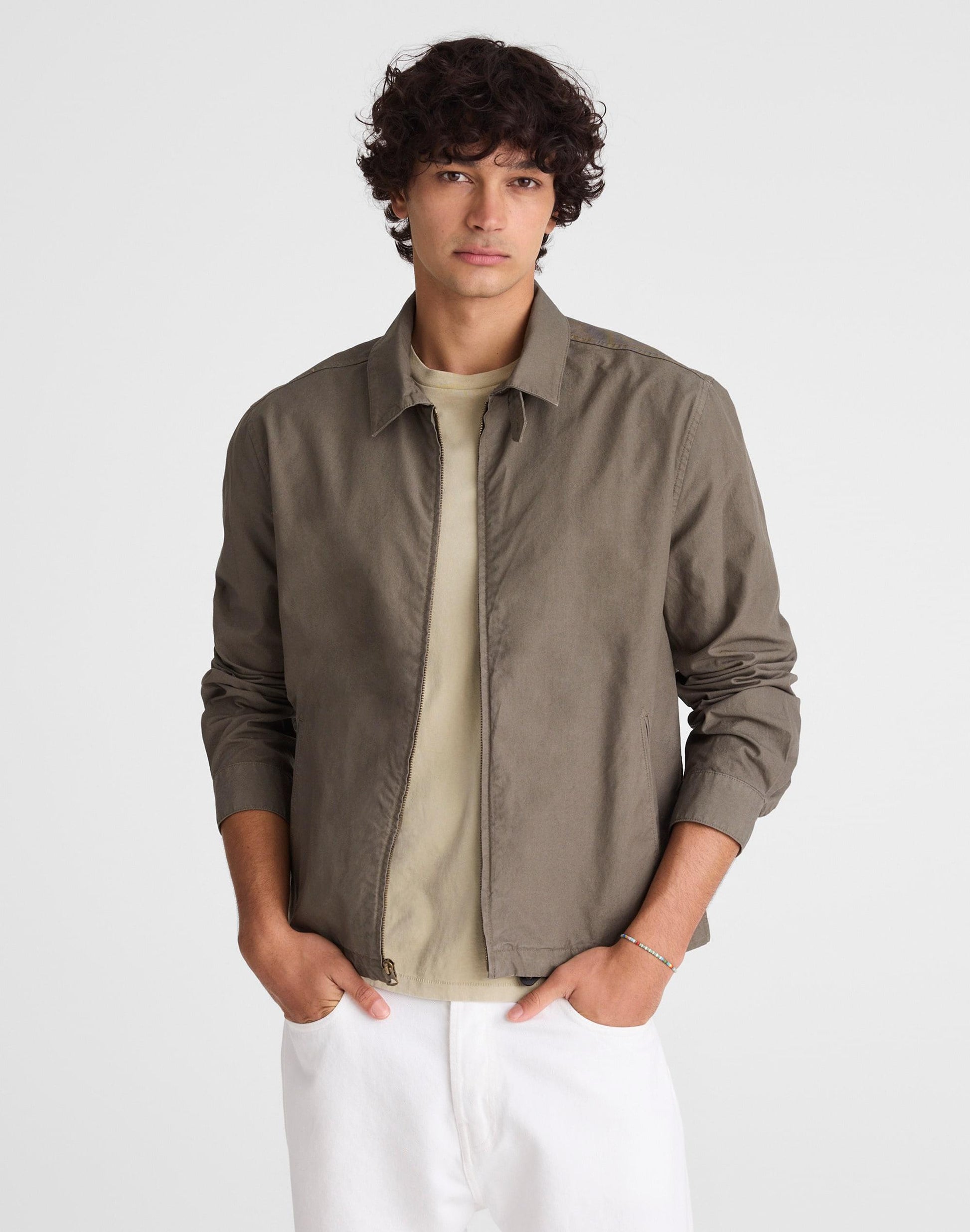 Zip Jacket in Cotton Twill Capers | Madewell