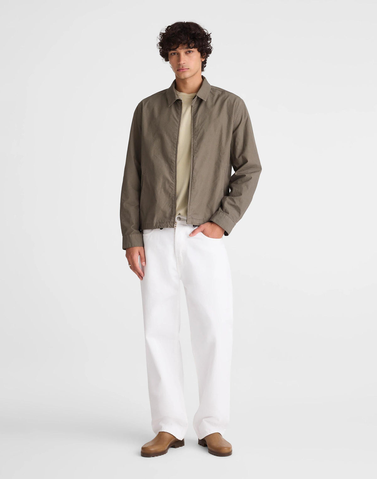 Zip Jacket in Cotton Twill Capers | Madewell