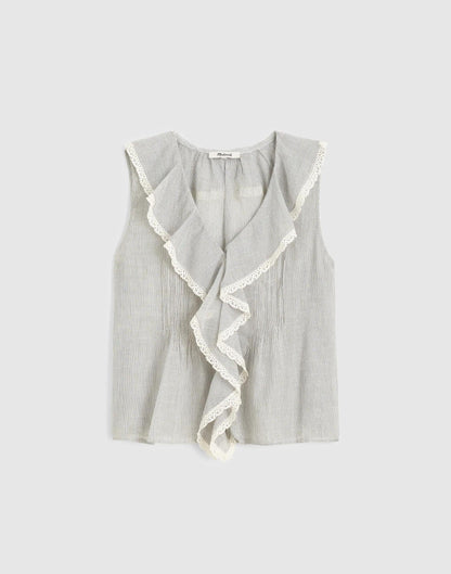 The Blaire Sleeveless Top Blue White Micro Stripe | Madewell