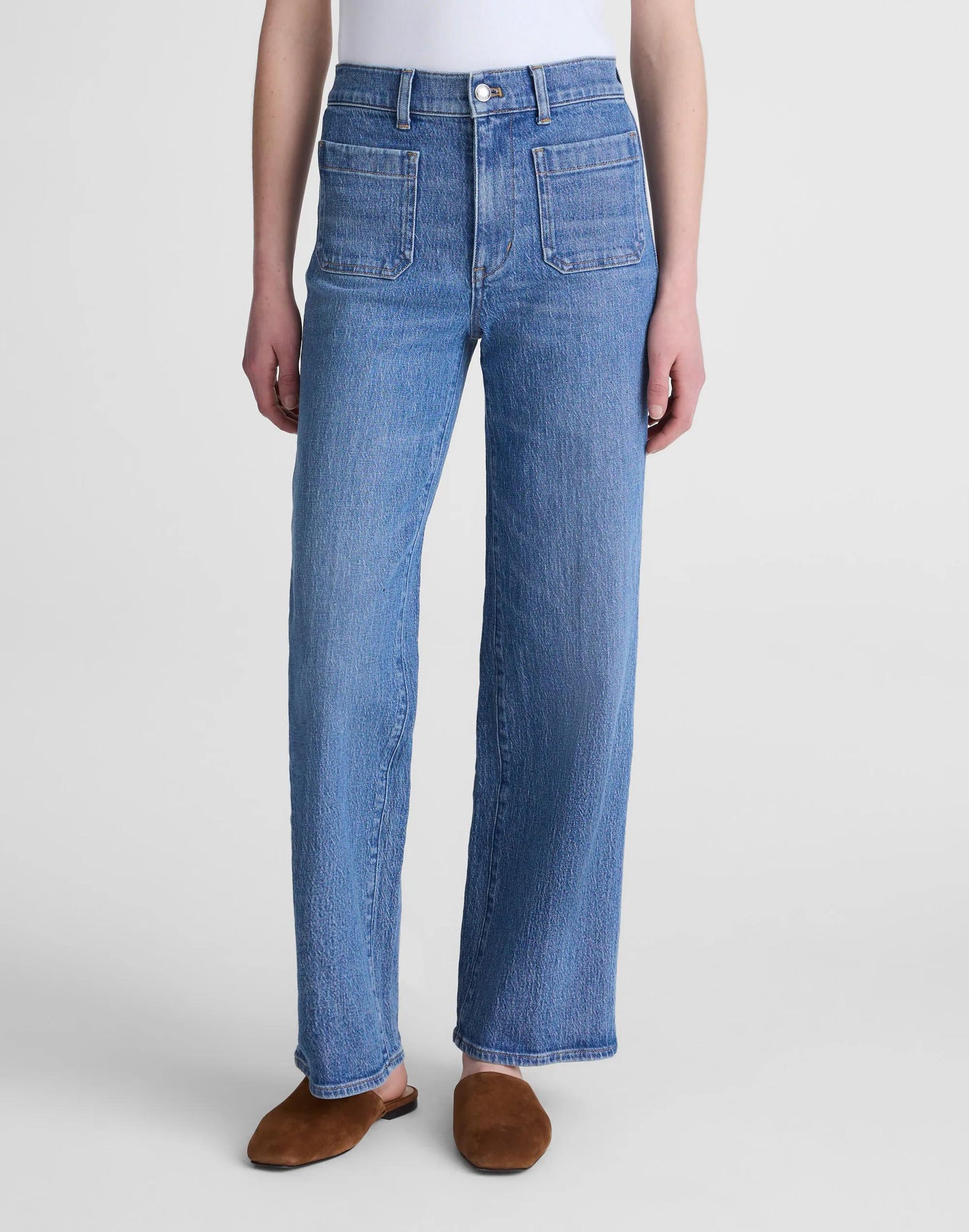 The Emmett Wide-Leg Full Length Jean: Patch Pocket Edition Driftwater Wash | Madewell