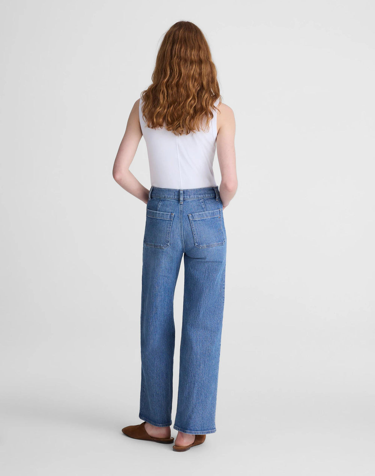 The Emmett Wide-Leg Full Length Jean: Patch Pocket Edition Driftwater Wash | Madewell