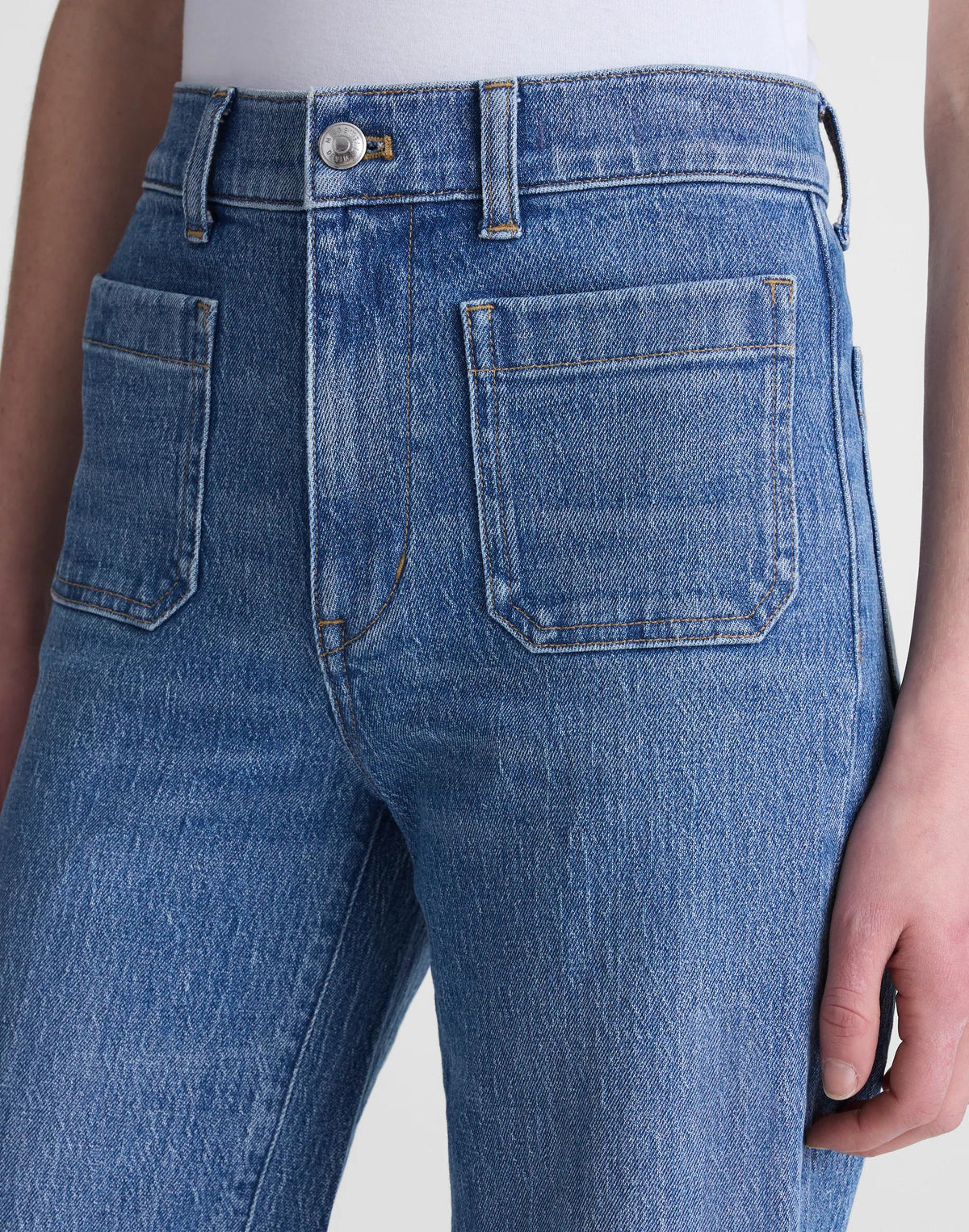 The Emmett Wide-Leg Full Length Jean: Patch Pocket Edition Driftwater Wash | Madewell