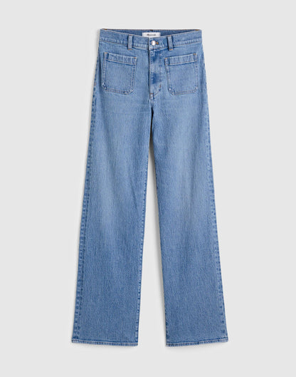 The Emmett Wide-Leg Full Length Jean: Patch Pocket Edition Driftwater Wash | Madewell