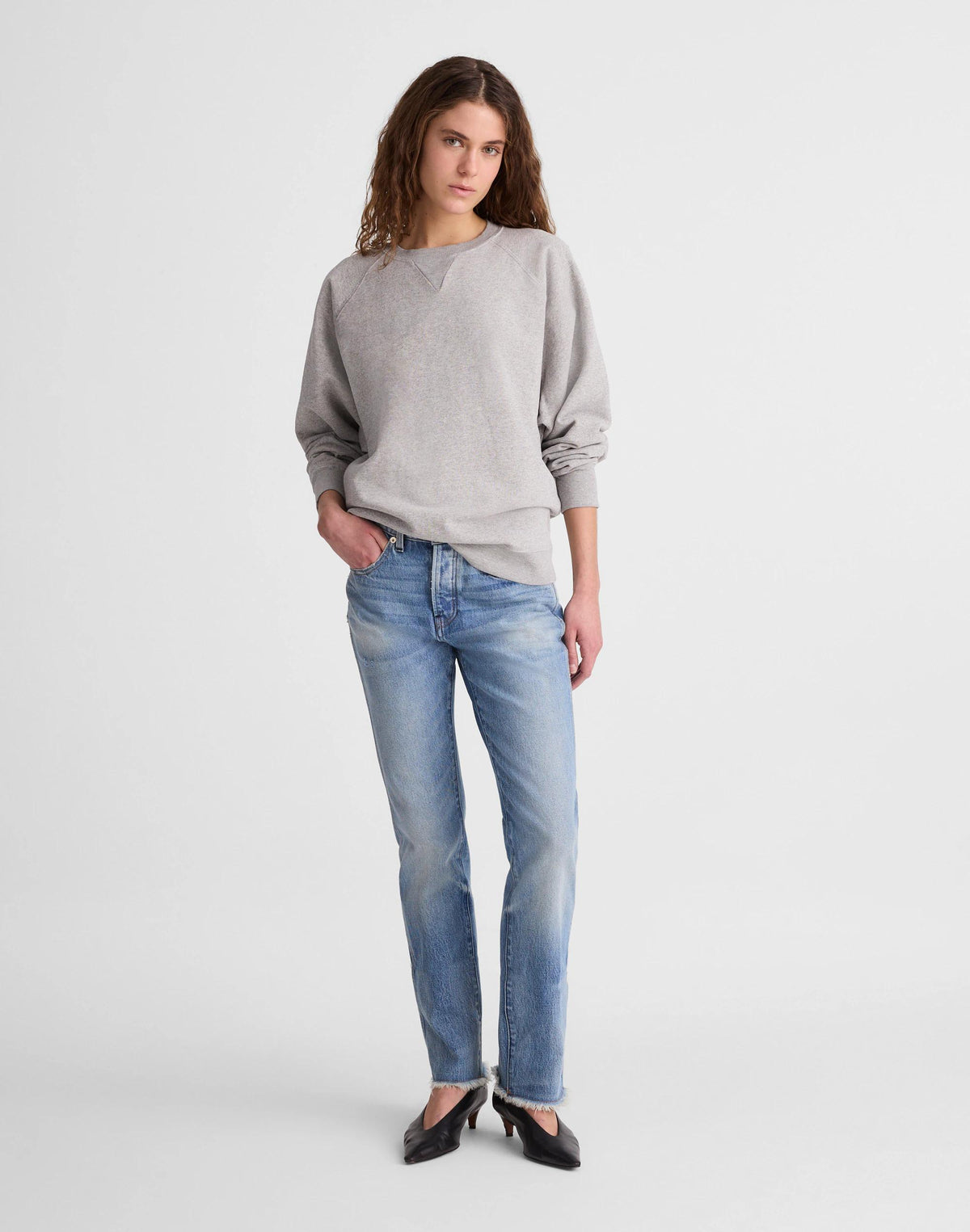 Madewell x Benjamin Talley Smith The Belleview Oversized Sweatshirt Hthr Grey | Madewell