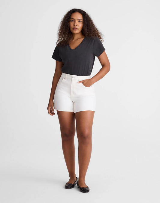 The Curvy Perfect Vintage Mid-Length Jean Short Tile White | Madewell
