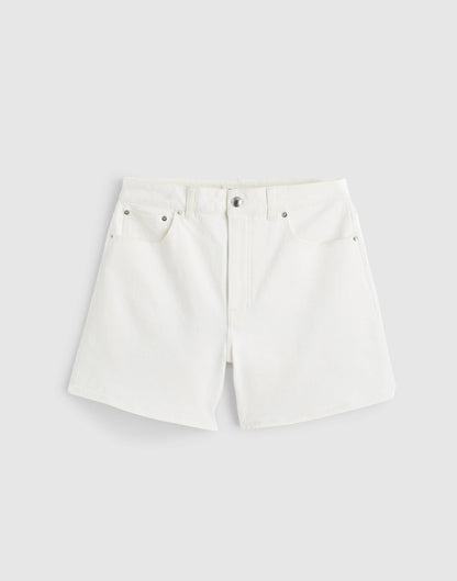 The Curvy Perfect Vintage Mid-Length Jean Short Tile White | Madewell