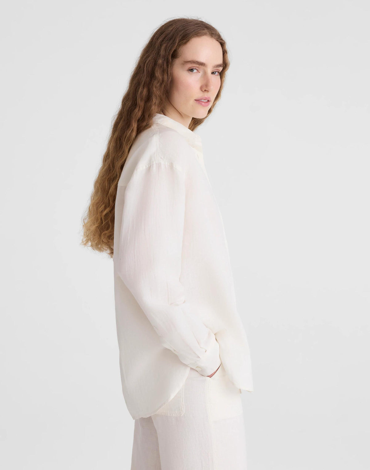 The Easy Shirt in Linen Blend Ivory Linen | Madewell